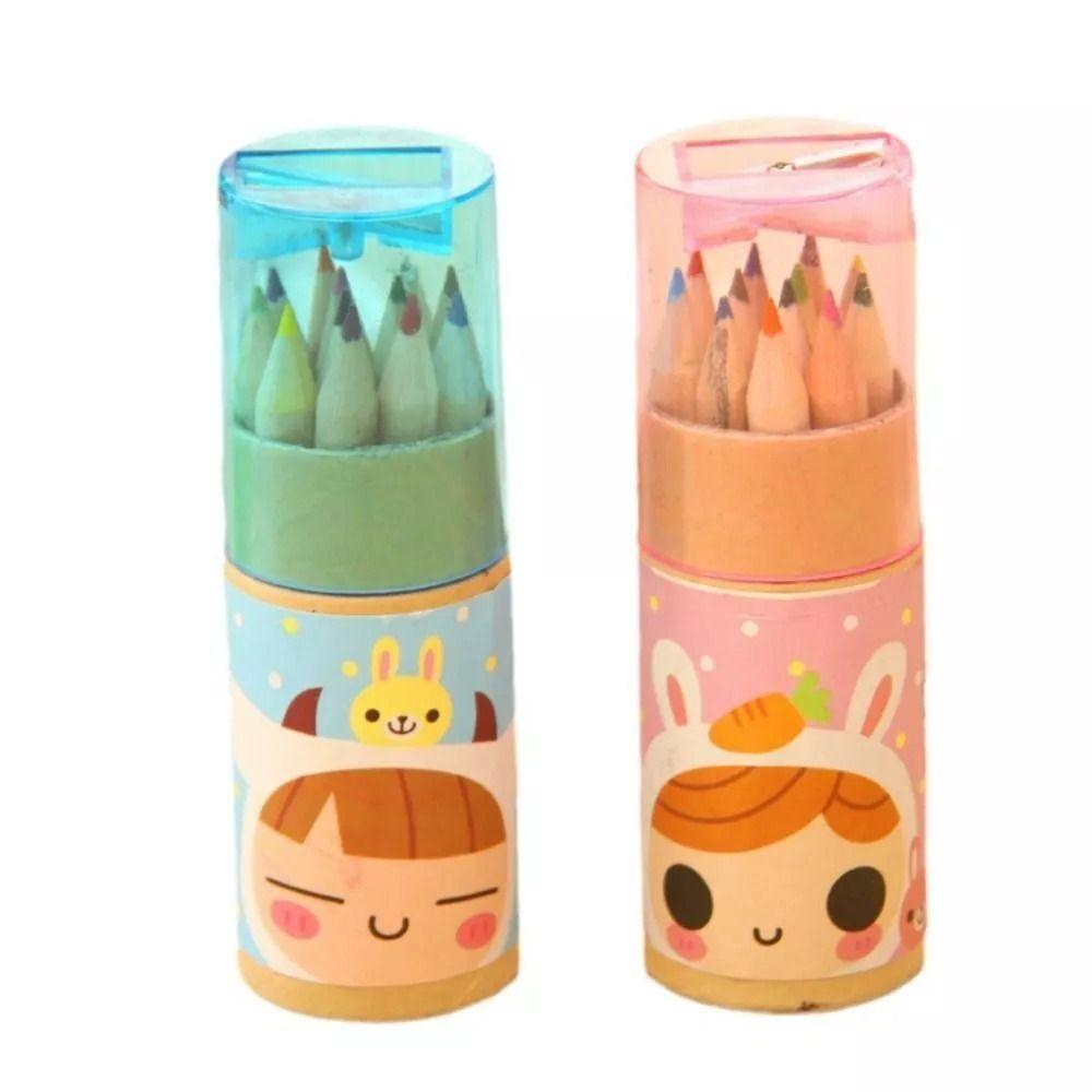 Colorful Cartoon Painting Pencil 12 Color Stationery Pencil Drawing Pencil  Student Stationery
