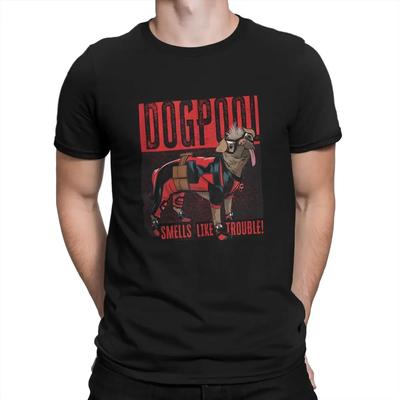 Винтажная футболка Dogpool Trouble с логотипом, футболка с круглым вырезом, футболка с коротким рукавом Disney Marvel Deadpool и Росомаха#Цвет