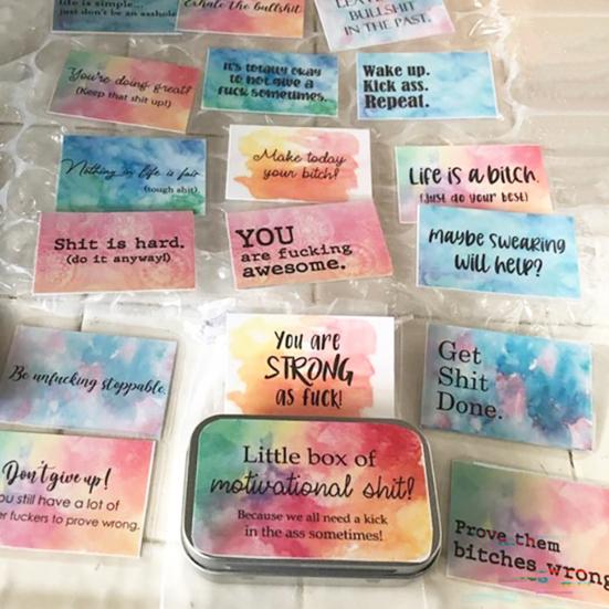 1 коробка смешных мотивационных карточек, карточки с цитатами для поддержки, открытка с позитивным содержанием для подарка на праздник