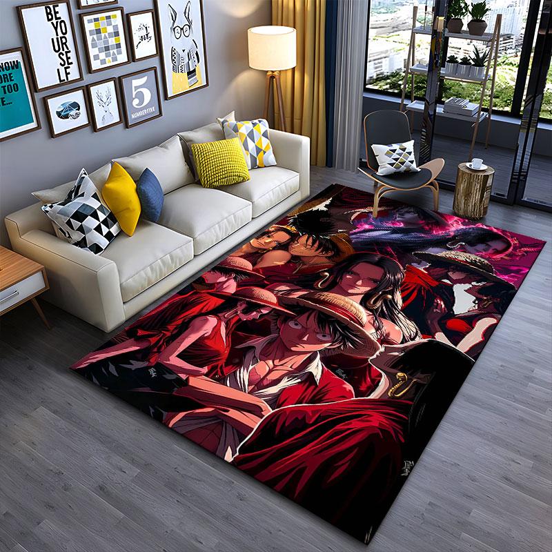Anime Straw Hat Pirate Design suitable as a non-slip mat for the living room or bedroom sofa