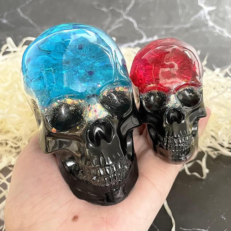 Силиконовая форма Череп DIY Хэллоуин Домашний Декор 3D Голова Скелета Эпоксидная Смола Свеча Хэллоуин Поделка Ручная Работа 2025 Новый