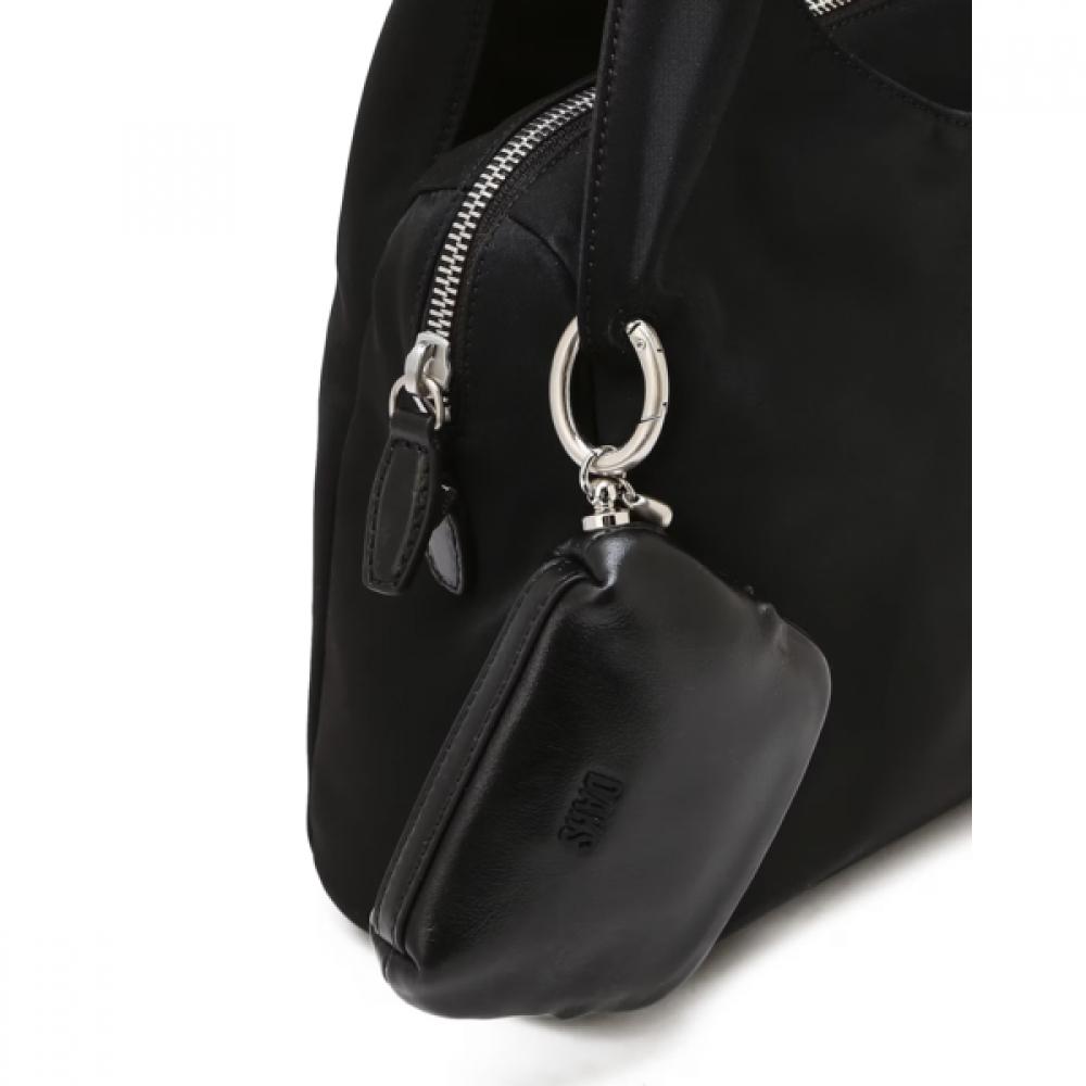 DakS Foret Black Cowhide   Nylon Tote Bag S Dcba6f010bk
