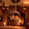 1/8Pcs Christmas Ornament Acrylic Forest Animal Acorn Ornament Holiday Party Hanging Decoration Christmas Gift