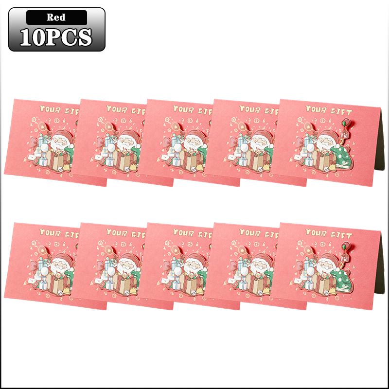 3D Christmas Greeting Cards Creative Mini Message Cards Holiday Gift Tags for Florist Bakery Classroom Exchange Party Supplies