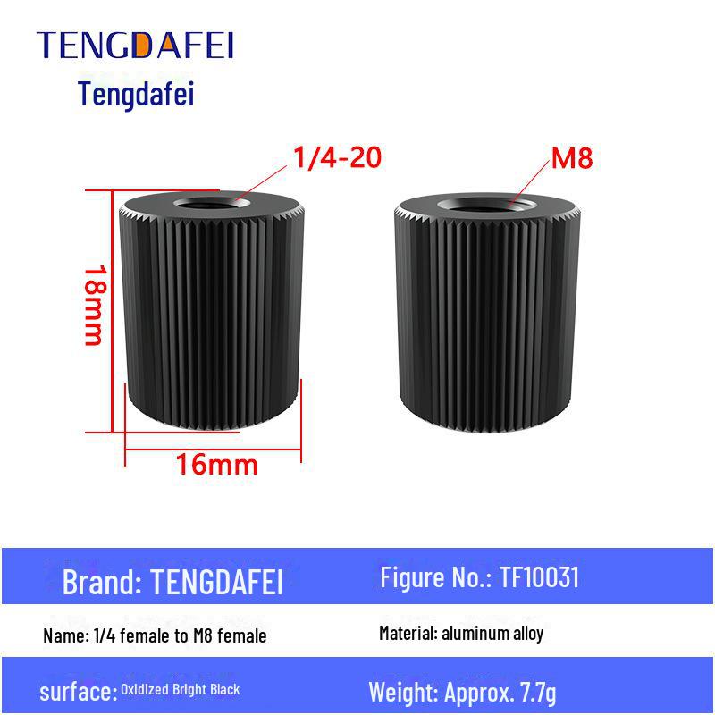 Адаптер для штатива с креплением на стойку для освещения и поворота камеры с резьбой 1/4" на 3/8" на M4/M5/M6/M8