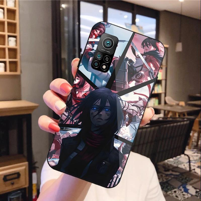 Чехол для телефона с аниме «Атака Титанов» для Xiaomi 12 11T 10 9 Redmi Note 11 10 10S Pro Redmi 9 9A 8, черный стеклянный чехол для телефона из поликарбоната
