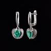"Love" Heart Shape Earrings Created Pear Emerald Nano 925 Sterling Silver Fine Jewelry for Women's Proposal and Party Gift