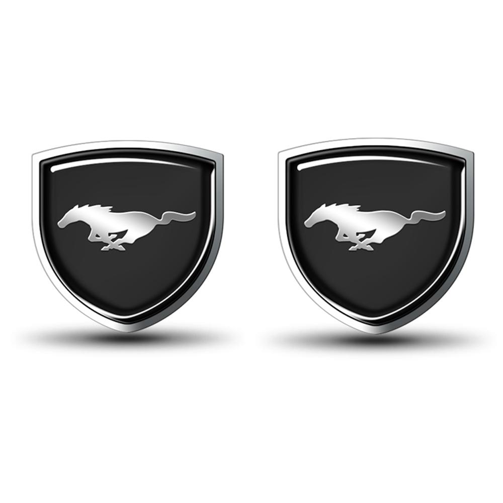 AACB1 Car Styling Metal Side Front Fender Trunk Shield Badge Stickers For Ford Mustang Focus Mondeo Kuga Fiesta MK7 Escort Edge S-max