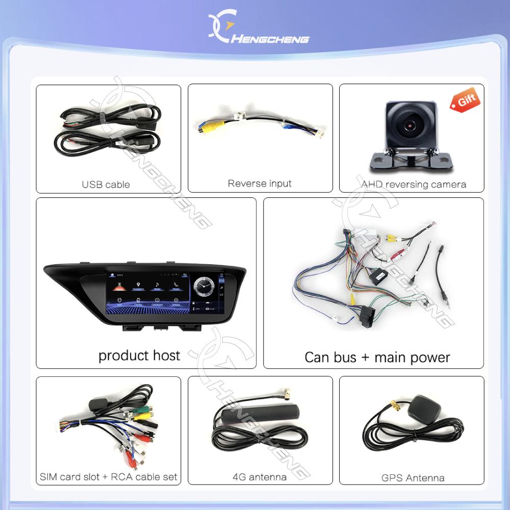 Для Lexus ES 2013-2017 10.25 дюймов GPS Навигация Радио Android12 8+256ГБ 8 ядер CarPlay 4G 360 Камера Автомобильный Мультимедийный Видеоплеер