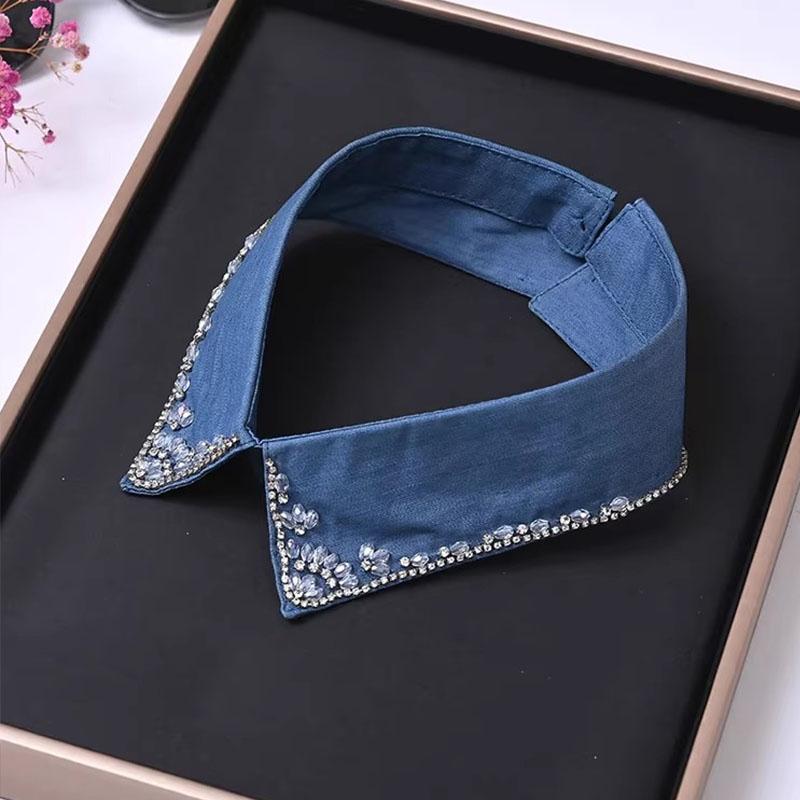 Elegant Diamond Beaded Detachable Collar for Women False Shawl Shoulder Wrap Lapel Fashionable Accessory for Women