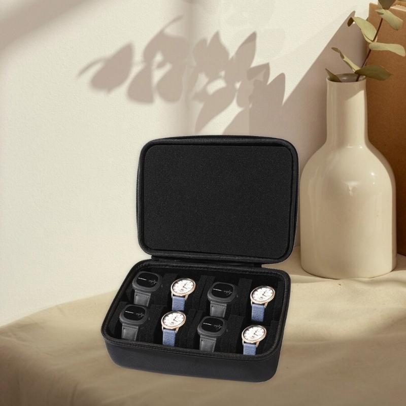 Портативный органайзер для 8 часов, кейс для хранения наручных часов, кейс для коллекционера часов для мужчин, женщин, взрослых и детей