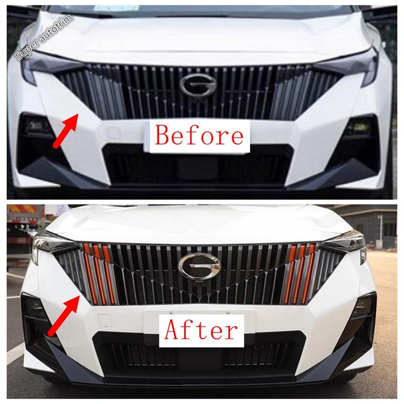 Front Grille Strip Modification Fog Lamp Frame Decoration Cover Trim ABS Accessories Exterior Kit For Trumpchi GAC GS3 2024 2025