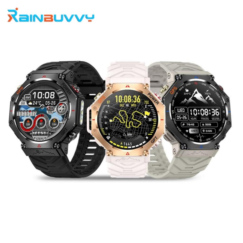 Умный браслет Rainbuvvy KC91 с GPS 1,39-дюймовый TFT 360x360 BLE5.3 GPT 3ATM Водонепроницаемый 530 мАч Bluetooth-звонок Фонарик Android Смарт-часы