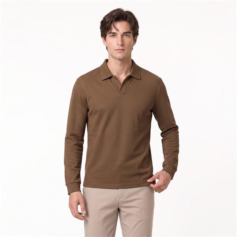 Pierre Cardin Men's Wool Blend Thickened Long-Sleeve Polo Shirt