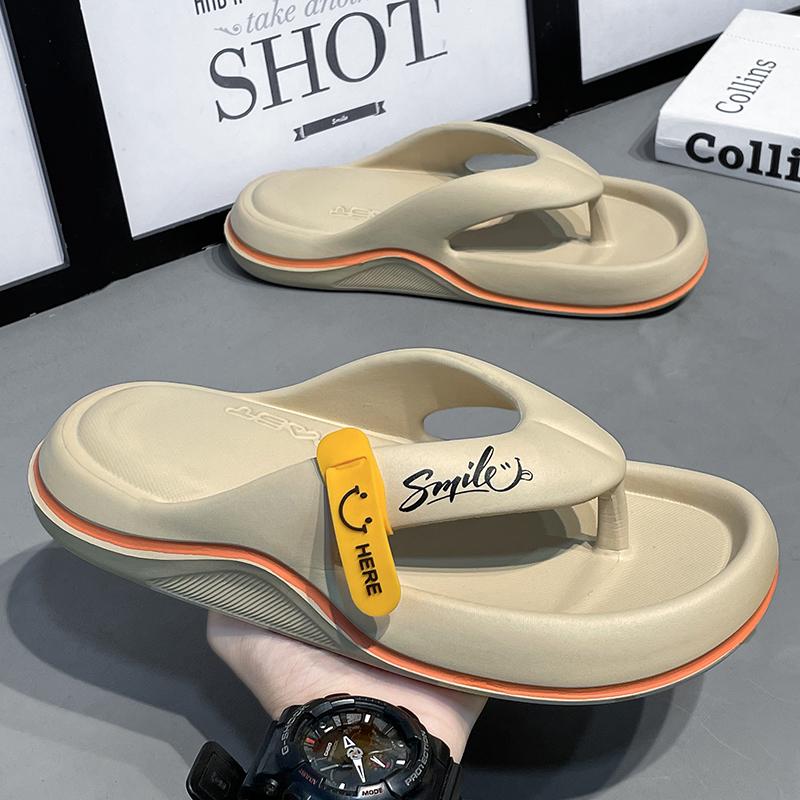Fashion Men's Platform Flip Flops Summer Soft Sole EVA Slippers for Men Outdoor Casual Beach Shoes Home Non-slip Bathroom Slides Shoes