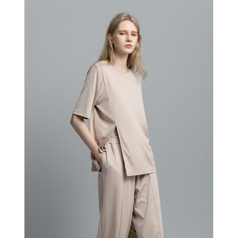 Women's Effortless Round Neck T-Shirt & Casual Pants Set