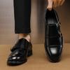 Fashion Fashion Brand New Designer British Monk Strap Leather Shoes Flat for Men Low Cut Dress Formal Wedding Prom Oxford Zapatos Hombre