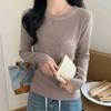 Slim-fitting and Thin Bottoming Shirt Women's Spring Versatile Simple Knitted Top Soft Waxy Temperament Inner Sweater
