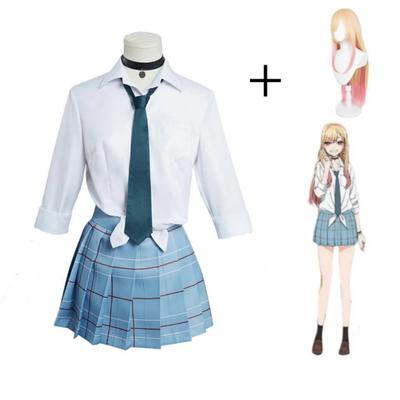 Аниме My Dress Up Darling Kitagawa Marin, парик для косплея, галстук, школьная юбка JK, костюмы на Хэллоуин для женщин, униформа