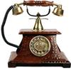 Handicraft Antique Operational Telephone In Royal Look Decorative Showpiece - 23 Cm (Wood, Brass, Brown, Gold)