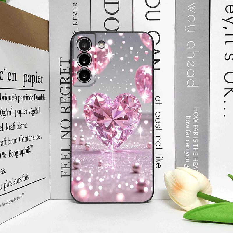 Стильный розовый кристальный чехол в форме сердца для Samsung Galaxy S25 S24+ S23 Ultra S22 Plus S20 S21 FE M53 M34 5G, мягкий чехол Y2K