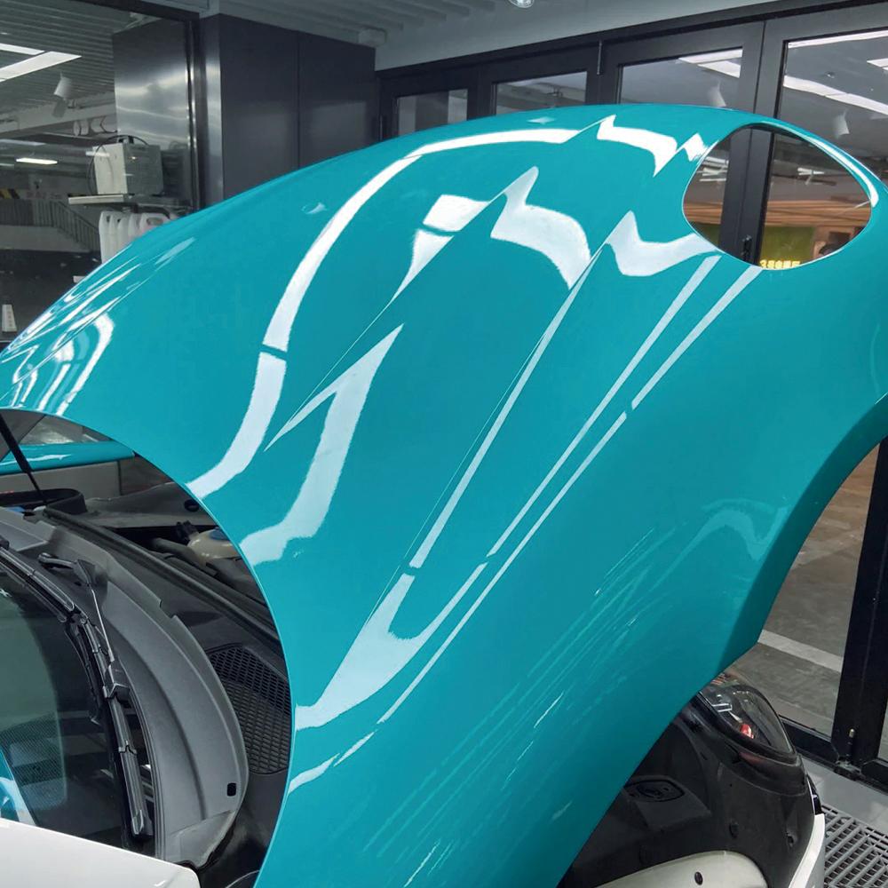 ПЭТ Ультра Глянец Miami Blue Автомобильная Виниловая Пленка для Оклейки Рулон Пленки Кузов Автомобиля Самоклеящаяся Наклейка Авто DIY Декоративные Аксессуары С Воздухоотводом