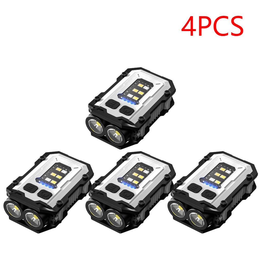 USB Rechargeable LED Flashlight Portable Tail Magnet Flashlight Super Bright Camping Lantern Side COB Emergency Light 180LM