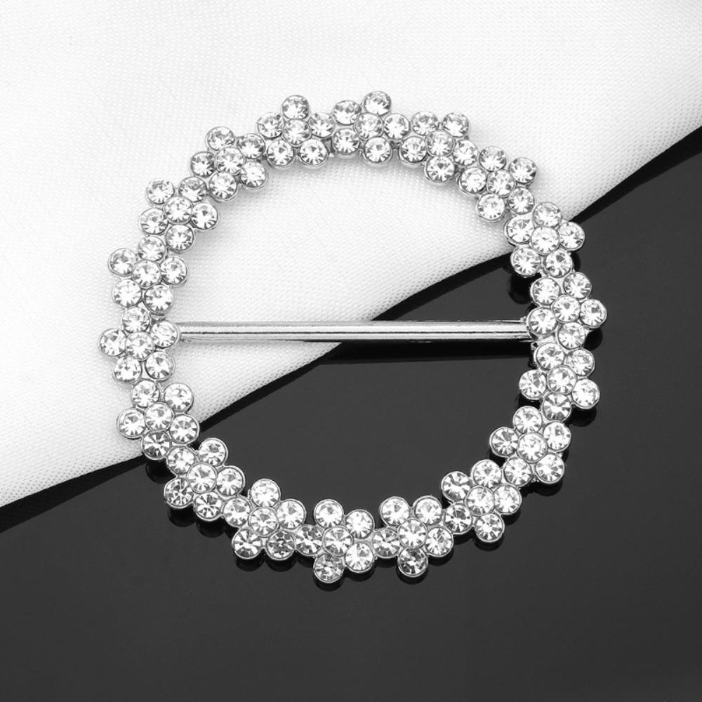 Pearl Brooches Crystal Shirt T-shirt Fixed Holder Jewelry Accessories Shawl Scarf Clip  Women Lady