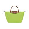 Le Pliage Original 30 Короткие ручки Застежка на кнопку-защелку и молнию Кожаный холщовый нейлоновый шоппер Женский шоппер Зеленый 1623089355
