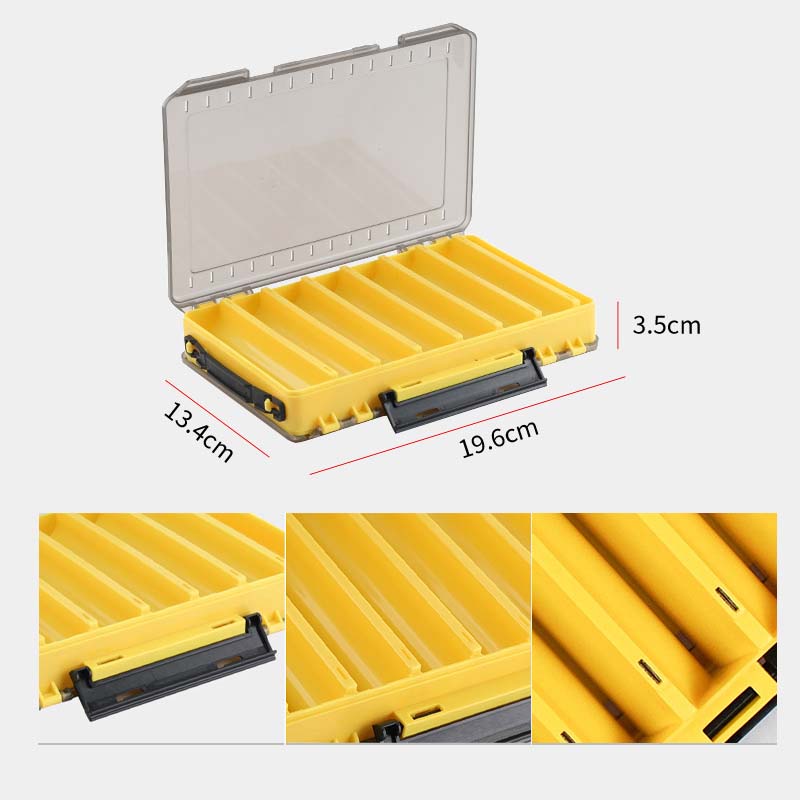 Fishing Tackle Box 14 Compartments Fishing Accessories Lure Hook Storage Case Double Sided Fishing Tool Organizer Boxes