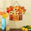 Деревянный осенний венок для входной двери, венок из осенних листьев, осенние украшения для дома, улицы, окна, стены, украшения из кленового листа и подсолнуха