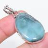 Natural Larimar Gemstone Handmade 925 Sterling Silver Jewelry Pendant 1.97" z7L86