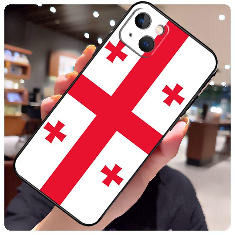 Кейс с грубым флагом Грузии для iPhone 15 Pro Max 14 13 12 11 16 17 Pro Max mini 15 16 Plus 16e 17 Air Чехол для телефона