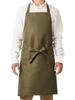 [nuika] Neat Fit Apron for Men, Stylish, Perfect for Cafes, Neck Strap, Wrinkle-Resistant, with Pocket, Olive Green