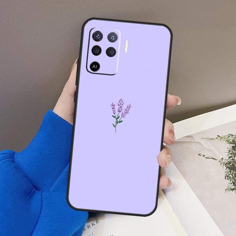 Чехол с фиолетовым лавандовым цветком для Oppo A77 A57 A17 A60 A80 A40 A74 A54 A94 A78 A98 A18 A38 A58 A96 A76 A16 A15 A5 Pro