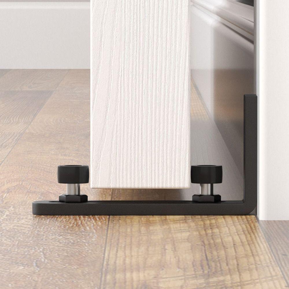 Wall-mounted Barn Door Swing Stop Double Wheel Bottom Guide Smooth Barn Door Floor Guide  Residence