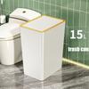 15л Мусорное ведро для ванной комнаты Пресс с крышкой Полуавтоматический тонкий Гостиная Кухня Светильник Роскошный Стиль Экономия места Принадлежности для ванной