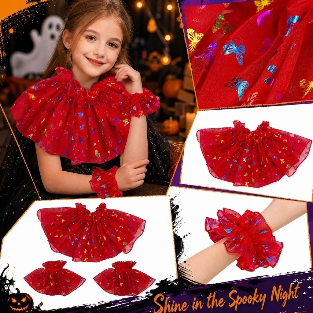 Sequins Neck Scarf and Wristband Set for Halloween Costume and Party Performance