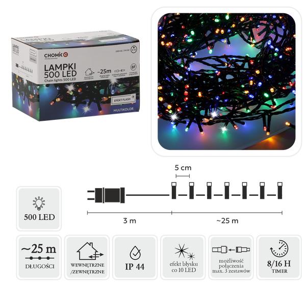 LED lamps 500l, warm white, Christmas tree, holiday, indoor, outdoor, 3+25m