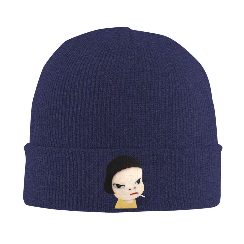Yoshitomo Nara Beanie Hats Bonnet Hats Adult Unisex Funny Gym Knit Hat Spring Custom Thermal Elastic Caps