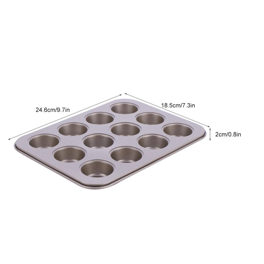 Carbon Steel Cupcake Tin 12-Cup Design Baking Pan Tea Cakes Bakeware Tray  Home Baking