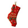 State Pride Christmas Ornaments Acrylic State Shaped Xmas Tree Hanging Decoration for Holiday Home Decor
