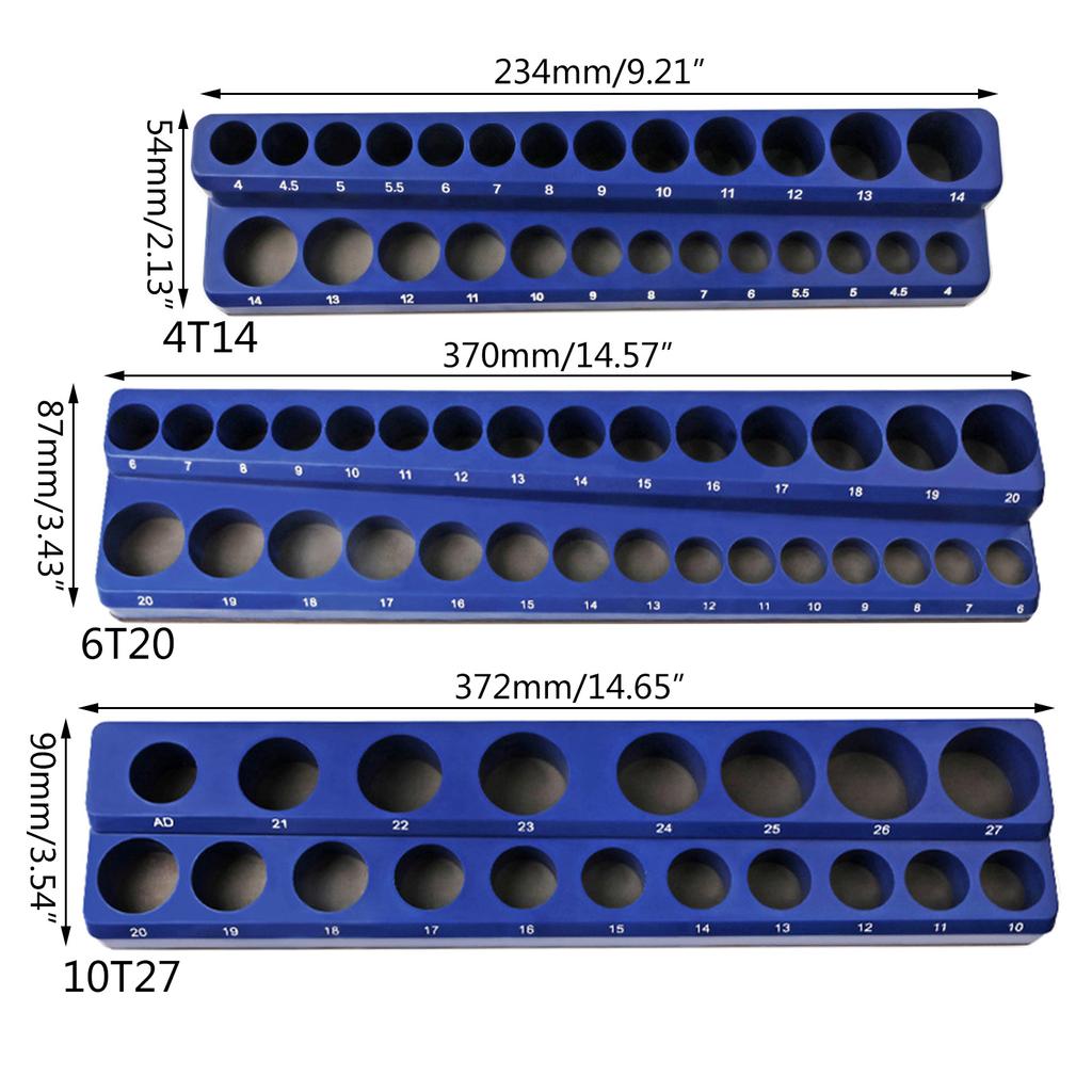 Tools 1/4" 1/2'' 3/8'' Hex Bit Organizers, Screwdriver Bit Holder 1/4 Inch, 3/8 Inch & 1/2 Inch Drive,Magnetic Base