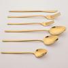6pcs Tableware Set Gold Cutlery Stainless Steel Flatware Mirror Knife Fork Dessert Spoon Korean Dinnerware Set Luxury