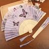 Chinese Style Retro Bamboo Fan Butterfly Pattern Dance Fan Portable Handheld Fan  Home Decoration