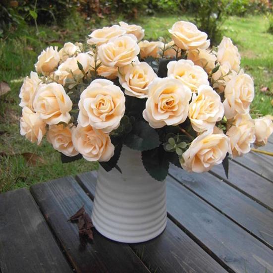 1 букет/12 головок искусственные розы шелковый цветок домашний декор свадебного букета