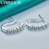 URMYLADY 925 Sterling Silver U Zircon Earrings For Women Wedding Fashion Charm Jewelry