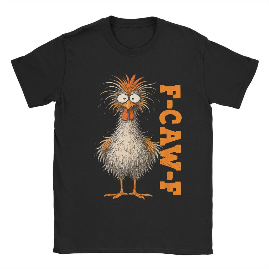 F-Caw-F Funny Chicken Christmas Xmas T-Shirt FCawF Rooster Meme Gift Popular T-Shirts Short Sleeve Summer Plus Size Top Tees