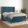3129271 vidaXL Divan-lit Et Matelas Bleu Foncé 140x190cm Velours