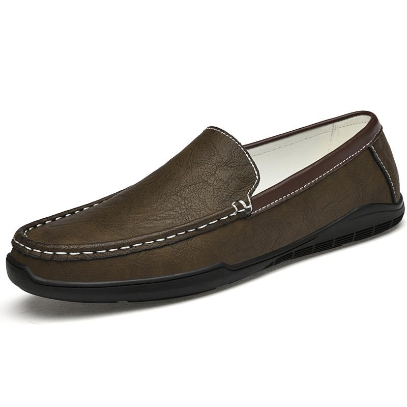 Обувь из натуральной кожи. Мужские лоферы. Удобная повседневная обувь. Мужские мокасины на плоской подошве. Мужская обувь.